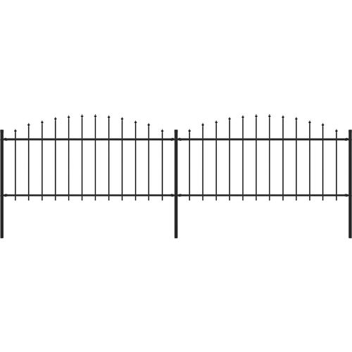 Vrtna ograda s ukrasnim kopljima (0,5-0,75) x 3,4 m čelična crna slika 18