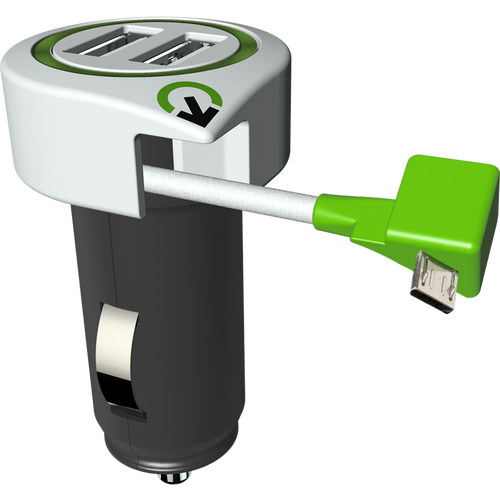 q2power Auto punjač, Dual USB, 3.1A, microUSB - TRIPLE USB CAR CHARGER M slika 1