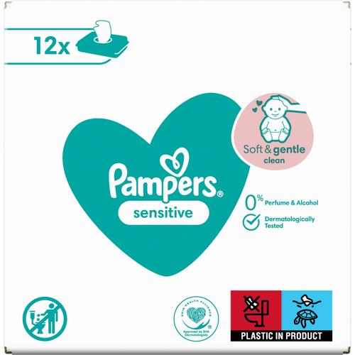 Pampers vlažne maramice sensitive 12X52 XXL slika 2