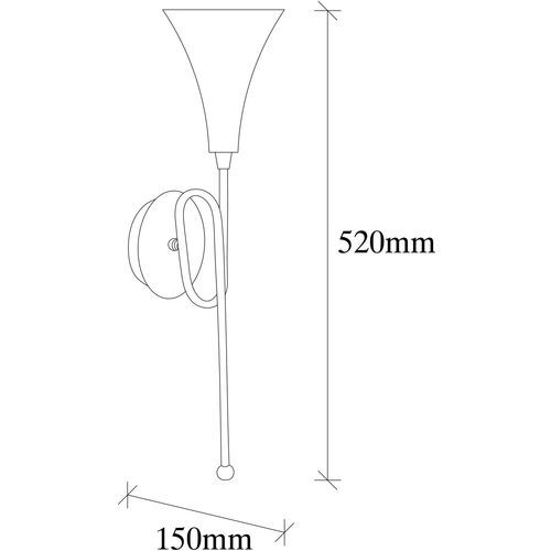 Opviq Zidna lampa SARMAL zlatna, metal, 13 x 15 cm, visina 52 cm, promjer sjenila 13 cm, visina 15 cm, E27 40 W, Sarmal - 3051 slika 3