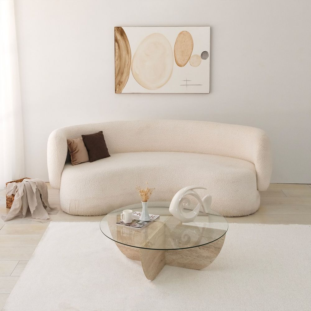 Lily Travertine Kafa Sto slika 5
