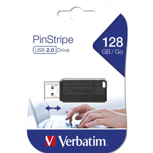 USB STICK VERBATIM 2.0 #49071 128GB PINSTRIPE BLACK slika 3