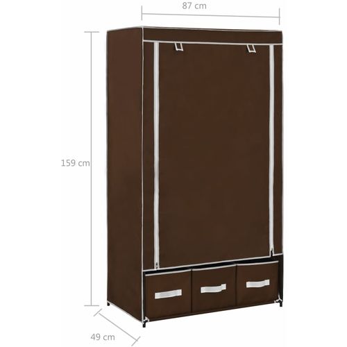 282458 Wardrobe Brown 87x49x159 cm Fabric slika 21