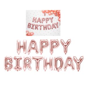 FB6M-019R Folijski balon Happy Birthday 340x35cm - Ružičasto Zlato