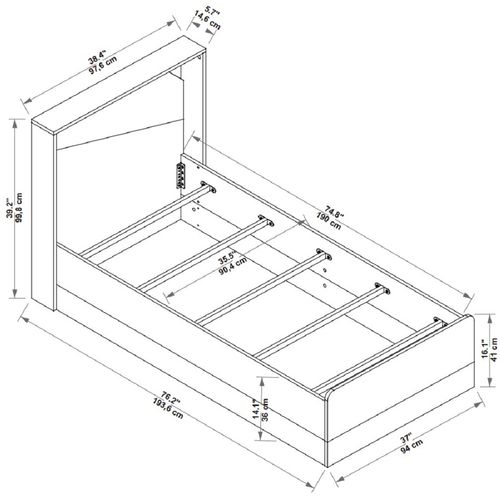 Sneker 94 - Atlantic Pine, Beige Atlantic Pine
Beige Single Bedstead slika 6