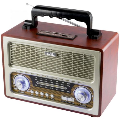 SAL Retro radio + BT bežični zvučnik, 4in1, FM, MP3, AUX - RRT 3B slika 1