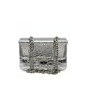 ILEA Ženska torba Nina 22x16cm, Srebrna Kroko