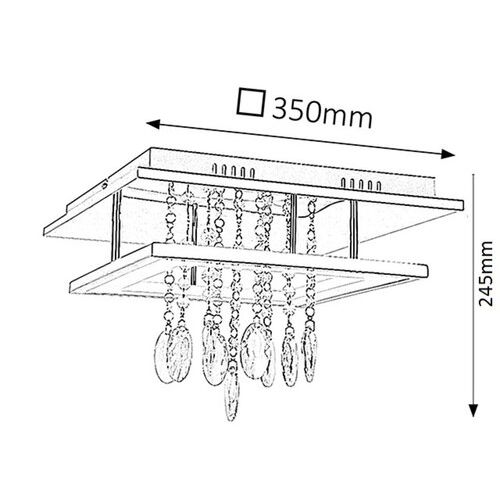 Rabalux Romina plafonska lampa 350x350 LED 24W hrom Moderna rasveta slika 4