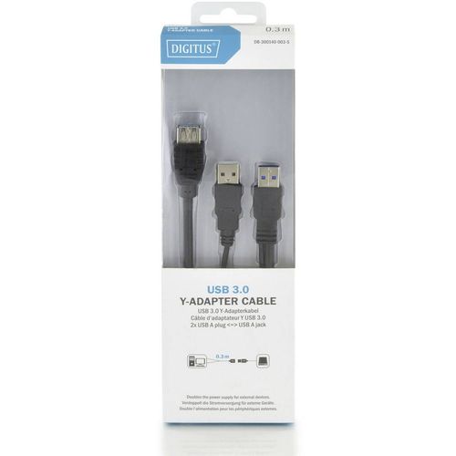 Digitus USB kabel USB 3.2 gen. 1 (USB 3.0) USB-A utikač, USB-A utičnica 0.30 m crna okrugli, dvostruko zaštićen DB-300140-003-S slika 5