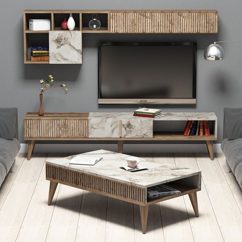 Woody Fashion Namještaj za dnevni boravak MILAN WHITE, Milan - Walnut, White slika 1