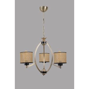 Paul 3 lü eskitme avize rattan abajurlu Brown Chandelier