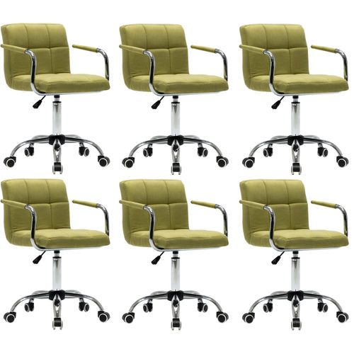 Okretne blagovaonske stolice od tkanine 6 kom zelene slika 12