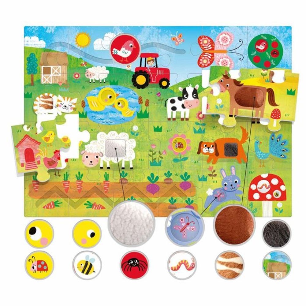 HEADU Taktilne puzzle Montessori Farm slika 2