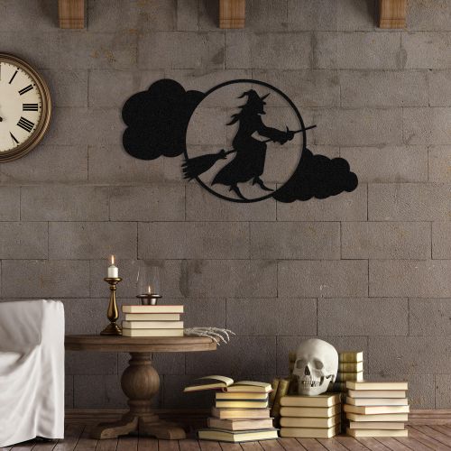 Halloween Crni Dekorativni Metalni Zidni Ukras (53x28cm) slika 3