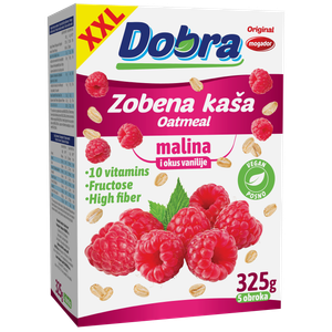 Zobena kaša malina & vanilija 325g XXL