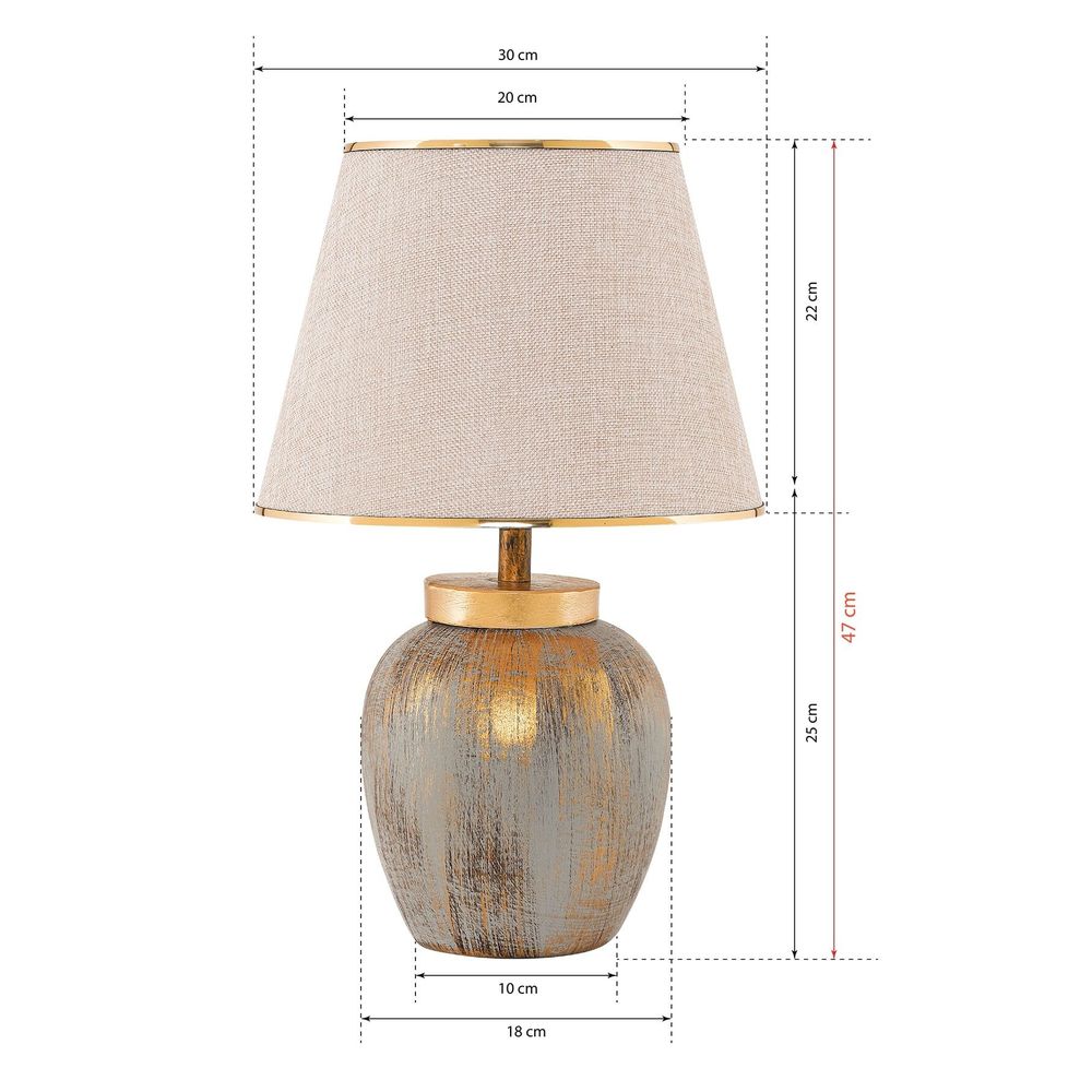 Elegantna Zlatna Stolna Lampa TM275 s Krem Sjenilom slika 5