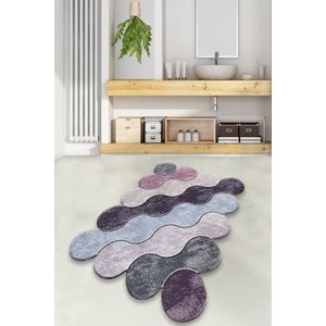 Colourful Cotton Tepih kupaonski, Circle - Purple