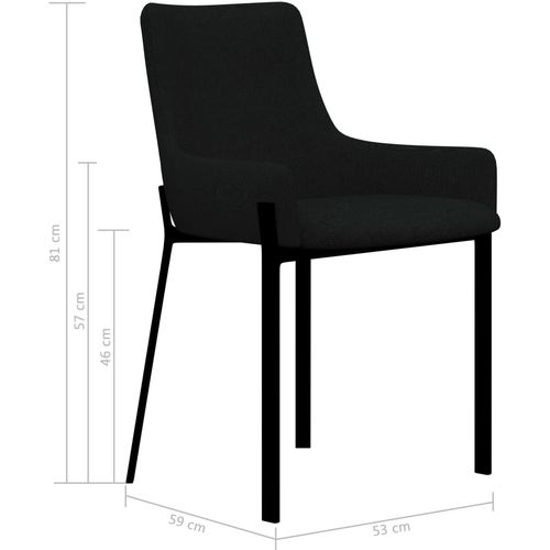 Blagovaonske stolice od tkanine 6 kom crne slika 13