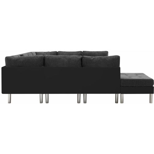 Modularna sofa od umjetne kože crna slika 16