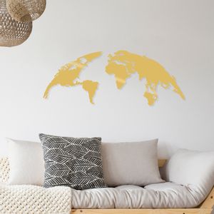 Wallity Metalna zidna dekoracija, World Map Small - Gold