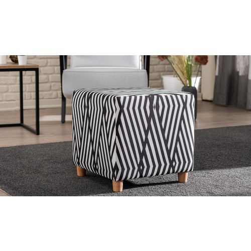 Atelier Del Sofa Tabure, Bijela Crno, Daisy - White, Black slika 2