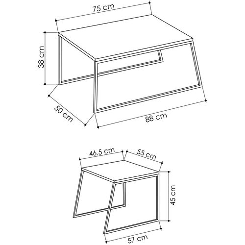 Pal Orta Sehpa - Anthracite Anthracite
Black Coffee Table Set slika 9