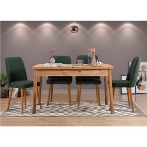 Santiago Atlantic Green Set za Trpezariju (5 Komada) - Produživi Sto i Stolice