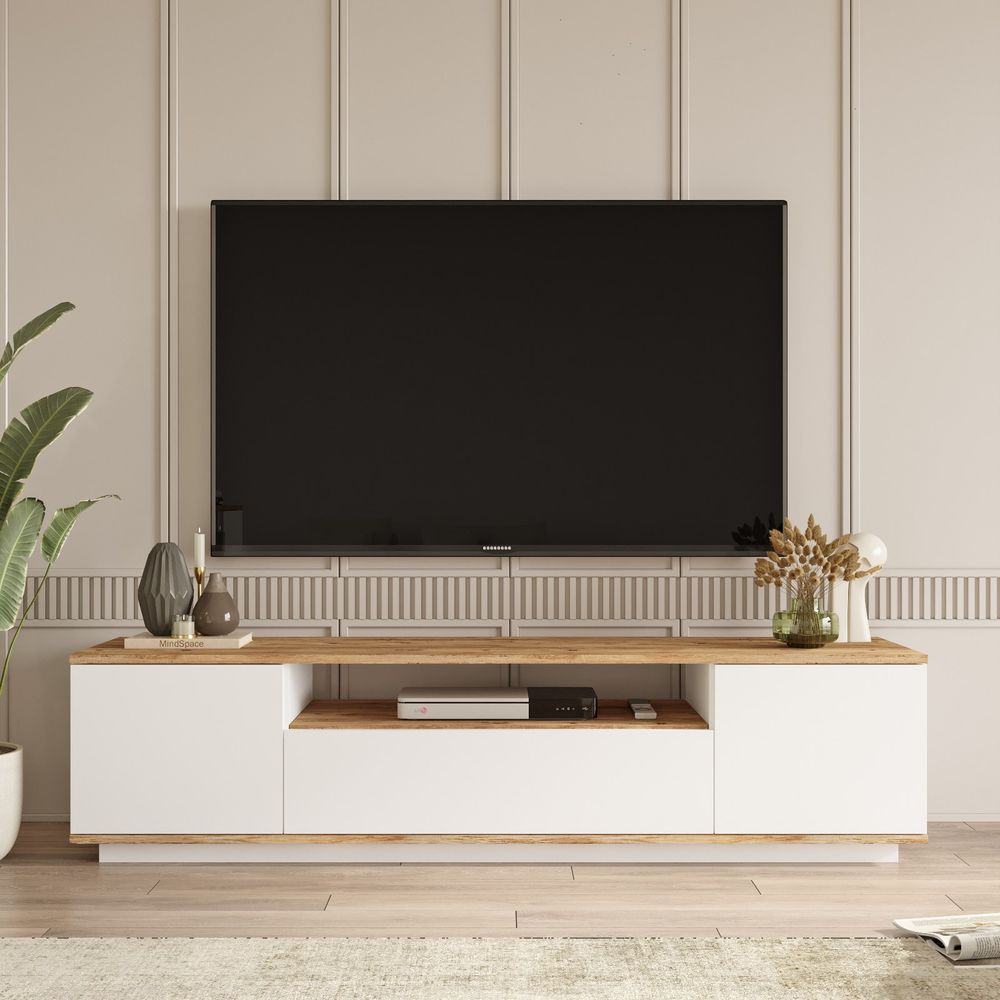 TV stalak "FR7 - AW" boje atlanski bor i bijela slika 6