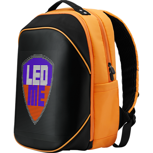 Prestigio LEDme MAX backpack, animated backpack with LED display, Nylon+TPU material, connection via bluetooth, Dimensions 42*31.5*20cm, LED display 64*64 pixels, orange color. slika 2
