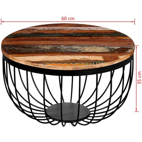 Stolić za kavu od masivnog obnovljenog drva slika 12