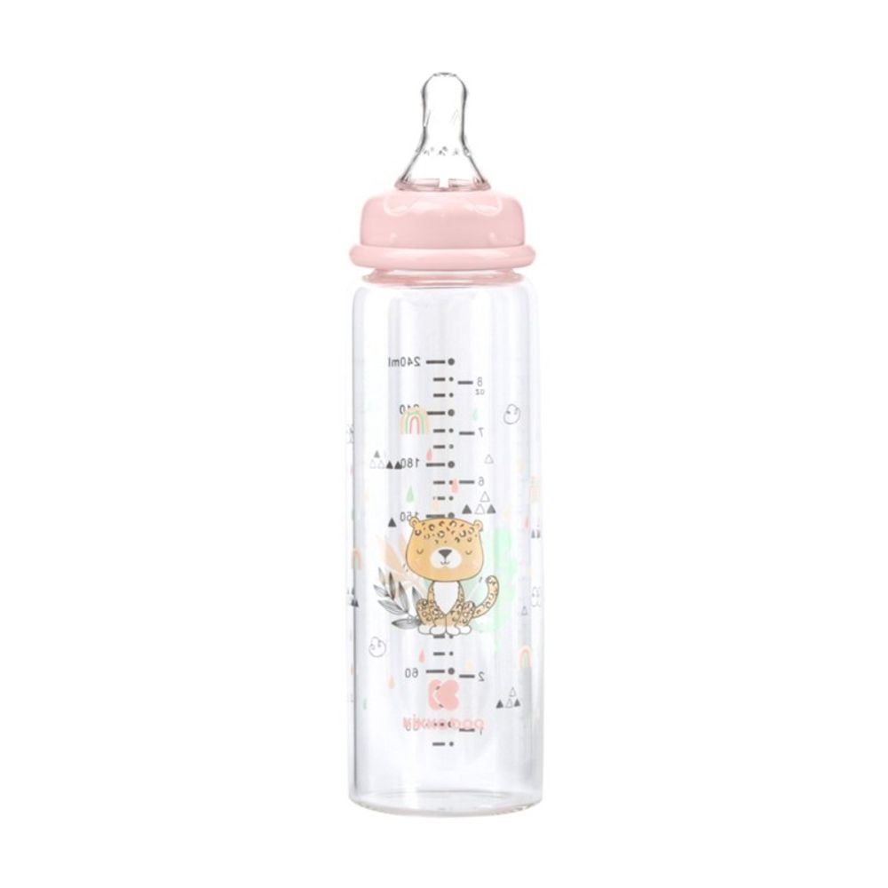 Kikka Boo Staklena flašica Savanna 240ml 3m+ Pink slika 2