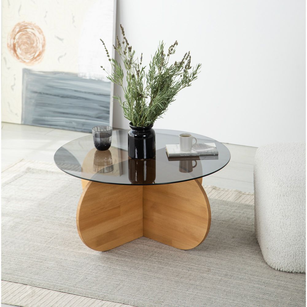 Stakleni Sto Bubble 2 - Hrastovina slika 1