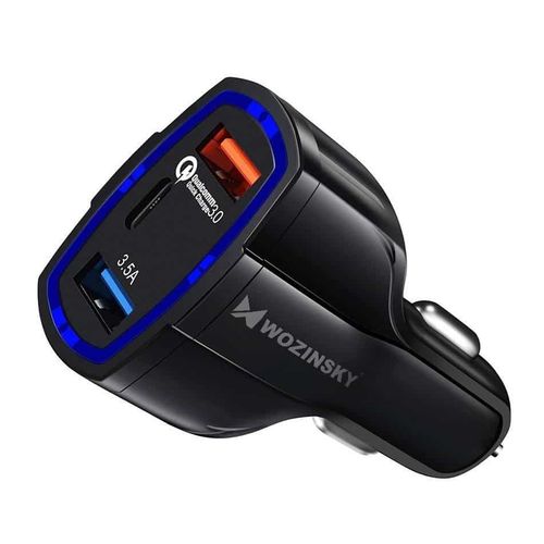 Auto punjač Quick Charge 3.0 / 2 x USB + USB Type-C izlazi  7A slika 1