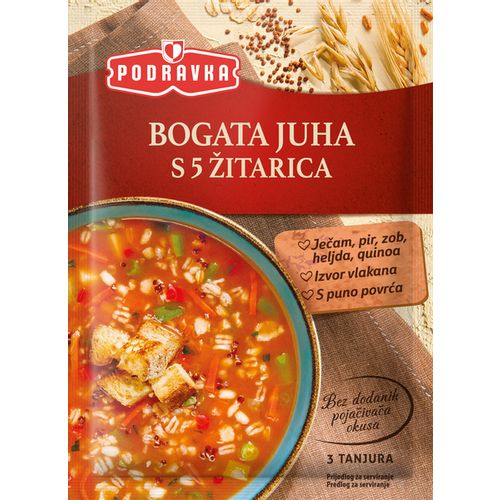 Podravka bogata juha s 5 žitarica 80 g slika 1
