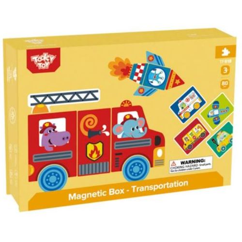 Tooky Toy Magnetna Kutija Sa Oblicima - Saobraćaj slika 4