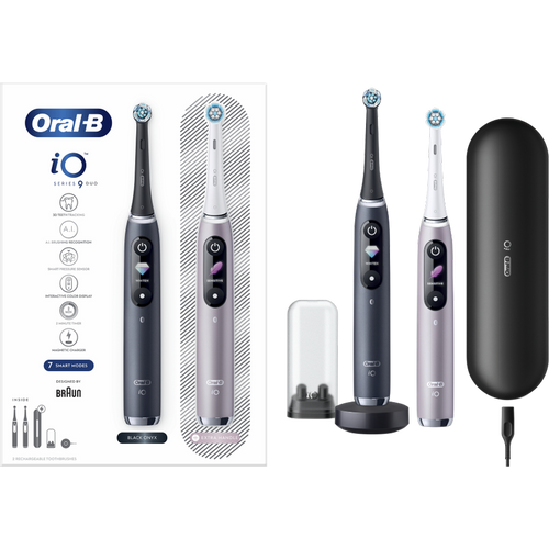 Oral-B Električna četkica za zube iO Series 9 Duo Pack (Black + Rose) slika 2