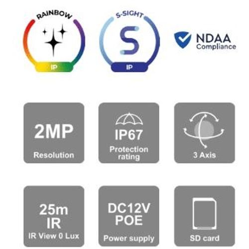 PROVISION-ISR IP Kamera Turret 2MP,Rainbow ,S-sight, 2,8mm, IR25m+LED, PoE slika 4