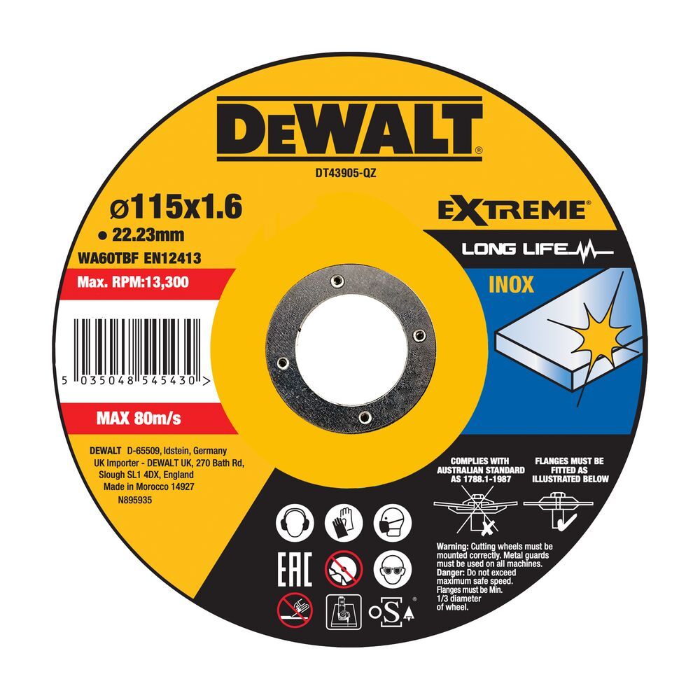 Dewalt Rezna ploča inox 115x1.6x1,6mm DT43905 slika 1