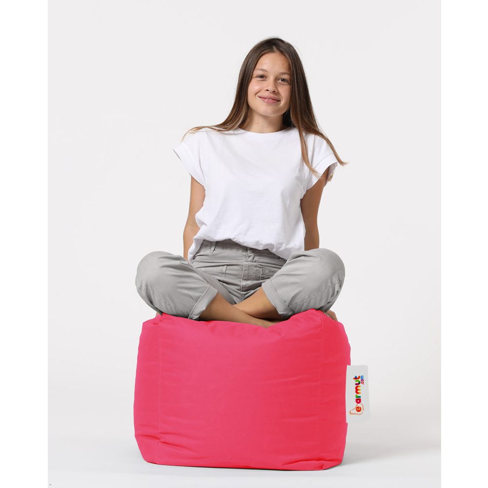 Kvadratni Pouf - Ružičasti Pouf za Vrt slika 3