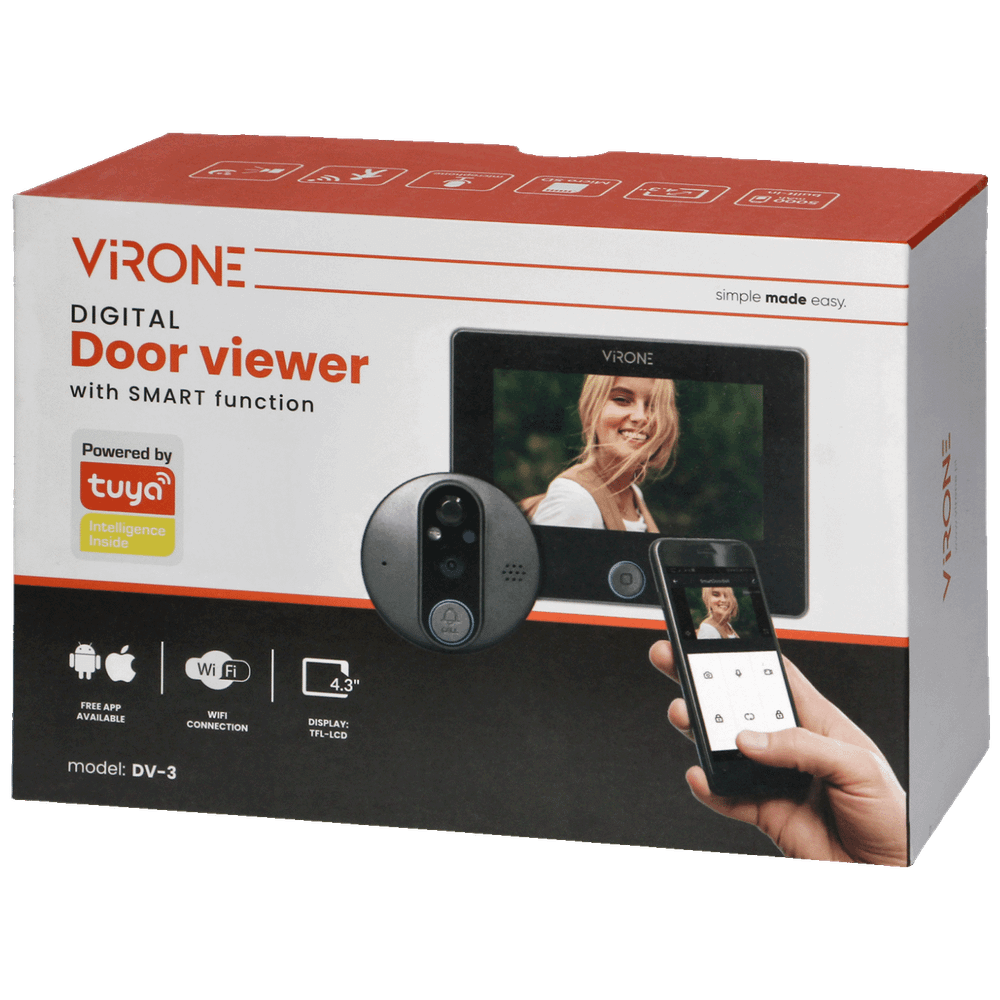 Virone Digitalna špijunka za ulazna vrata Smart DV-3 slika 9