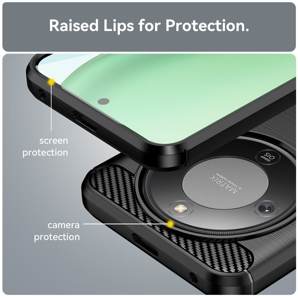 Techsuit Carbon Silicone maska za Honor Magic8 Lite – crna slika 3