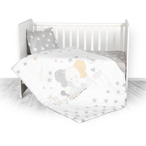 LORELLI RANFORCE COZY 3-dijelni Set Posteljine Grey Elephant Stars 100 x 150 cm slika 2