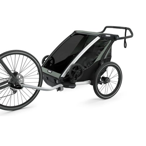 Thule Chariot Lite 2 zeleno (agava)/crna sportska dječja kolica i prikolica za bicikl za dvoje djece (4u1) slika 13