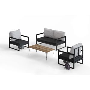 Hanah Home MTLKNP001 Anthracite
Black  Garden Lounge Set