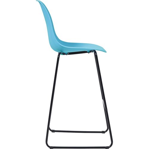 Barske stolice 6 kom plave plastične slika 21