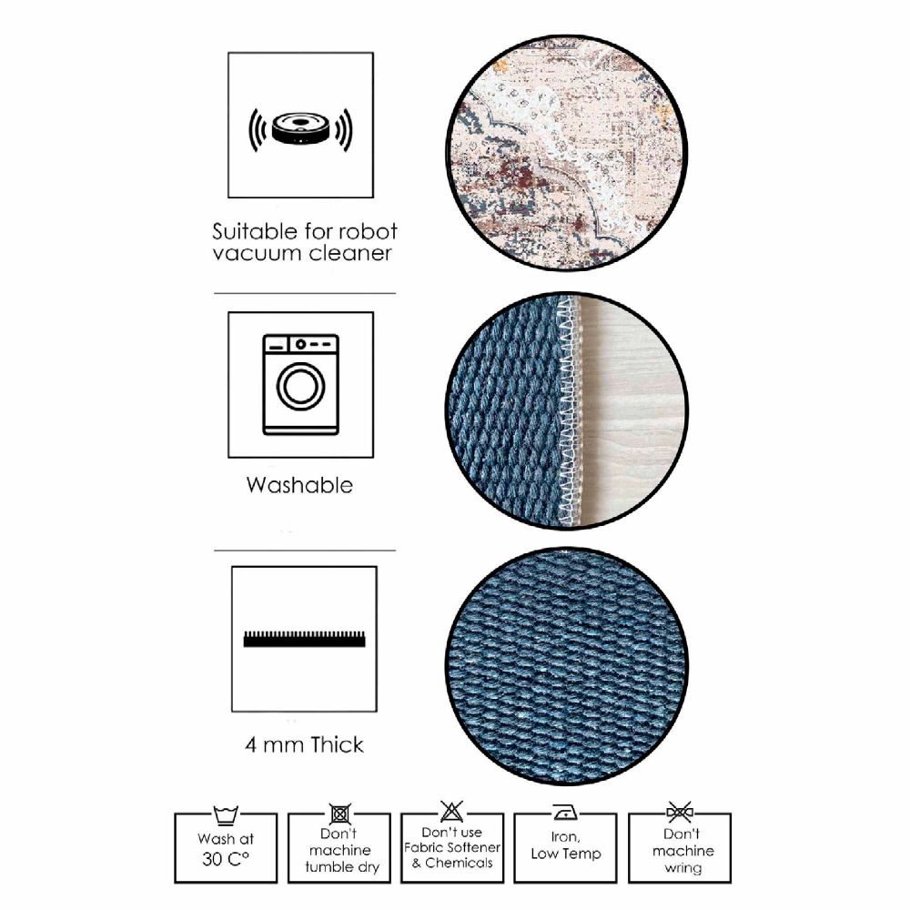 Elegantni Tepih WOOSONIL083 u Krem, Sivoj i Boji Vina (160 x 230 cm) slika 7