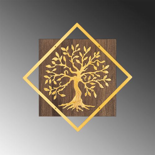 Wallity Drvena zidna dekoracija, Tree v2 - Gold slika 4