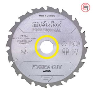 Metabo List Kružne Pile 190 x 2,2 / 1,4 x 30 / Z = 14 Power Cut Wood Professional - 628005000