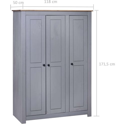 Ormar od borovine 3 vrata sivi 118x50x171,5 cm asortiman Panama slika 41