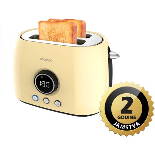 Cecotec toster, 800W, vertikalni, dupli, digitalni, žuti, ClassicToast 8000 slika 1
